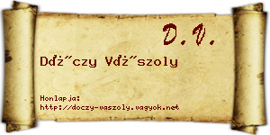 Dóczy Vászoly névjegykártya
